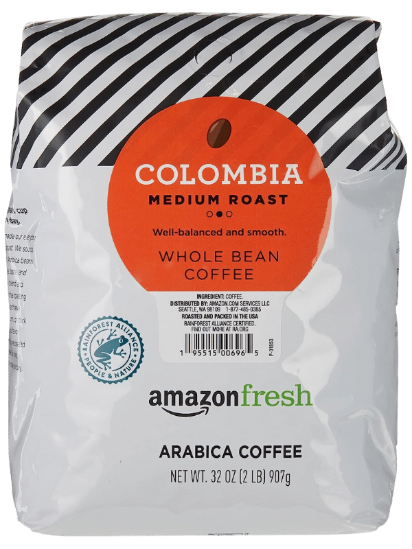 amazon fresh colombia whole bean coffee medium roast