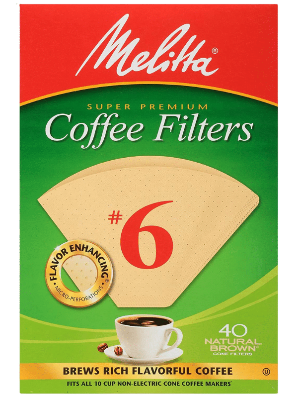 melitta 6 cone coffee filters natural brown