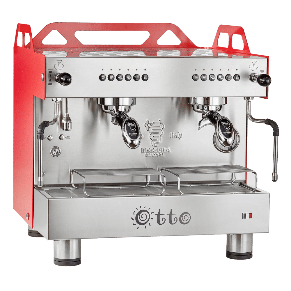 bezzara otto de automtic commercial espresso machine red front