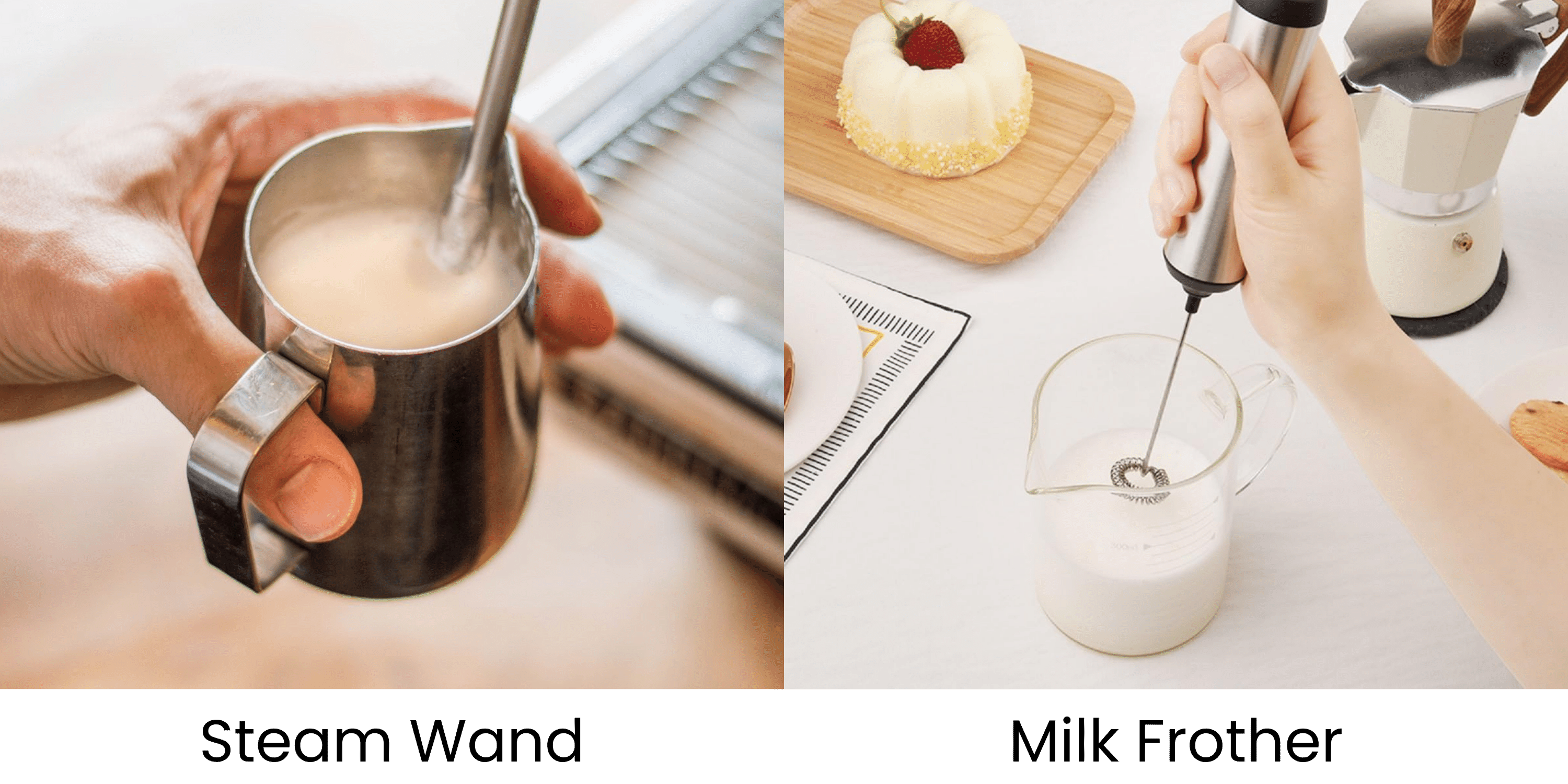 steam wand vs. milk frother overview
