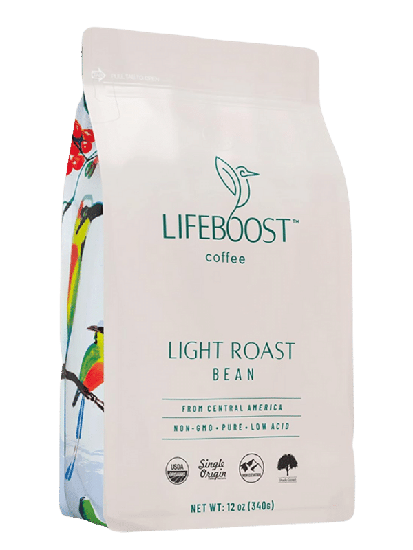 lifeboost coffee light roast whole bean coffee