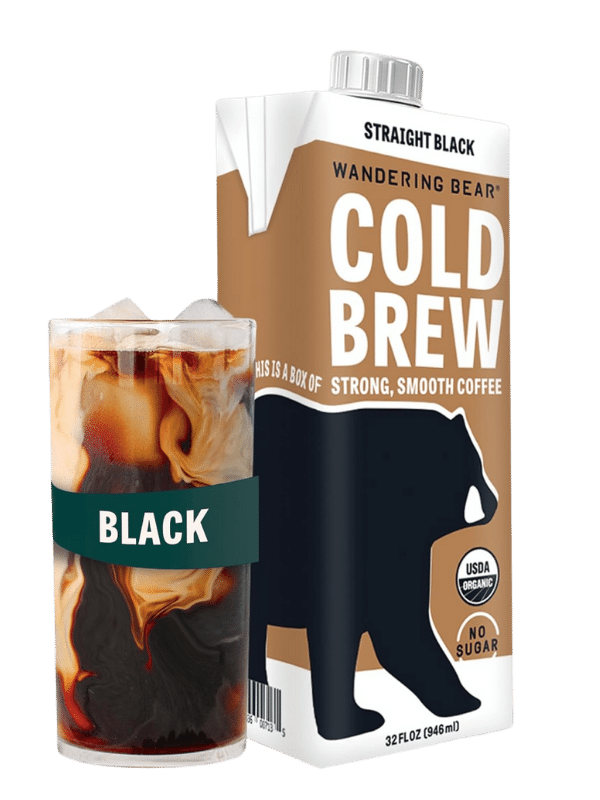 wandering bear straight black organic cold brew coffee